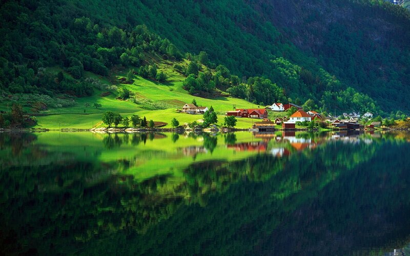 Village by the fjord