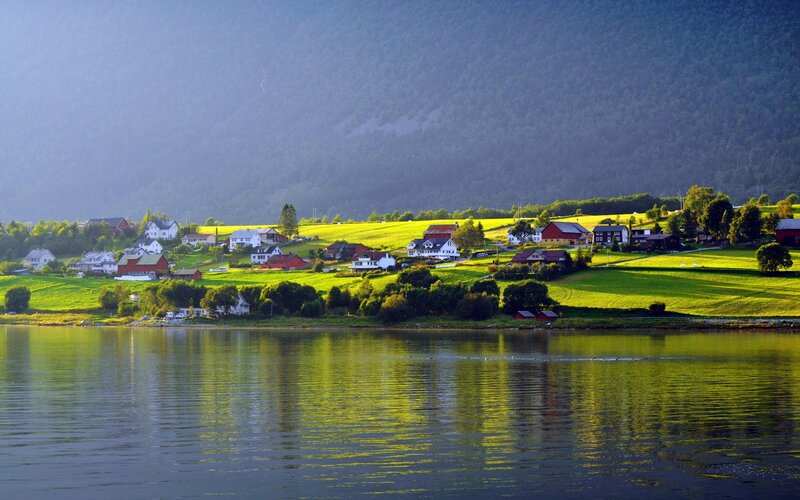 Village by the fjord