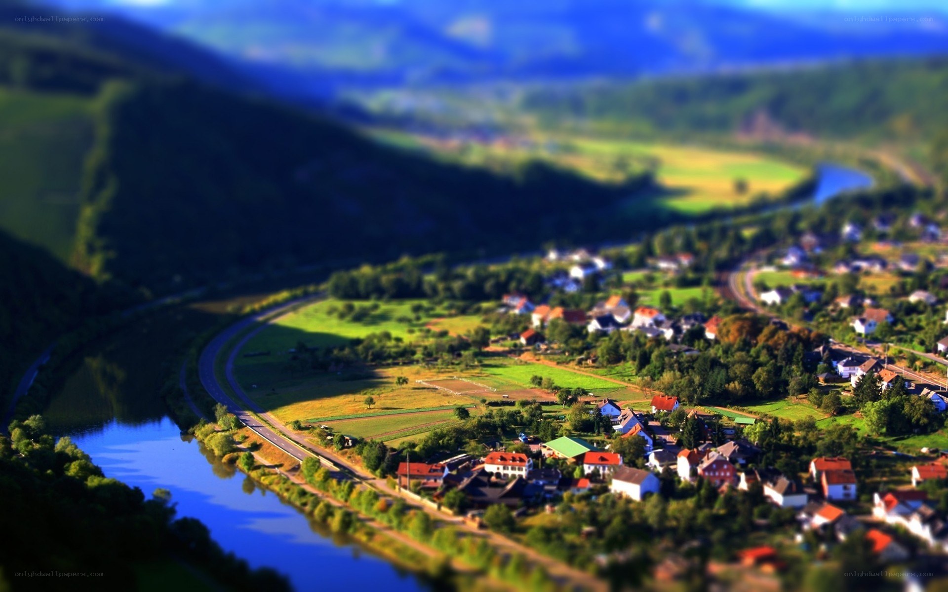 village by the river bend