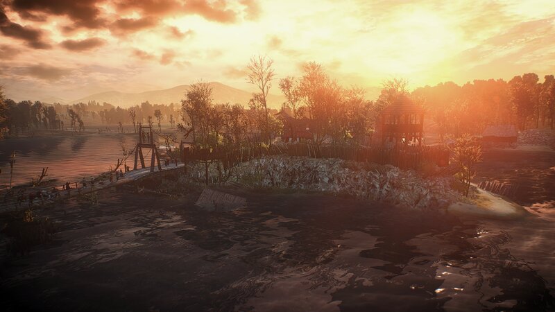 Village by the River — Orange, Dramatic