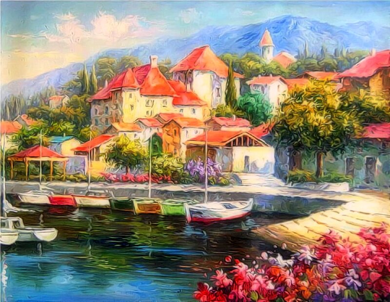 Village by the Water — Red