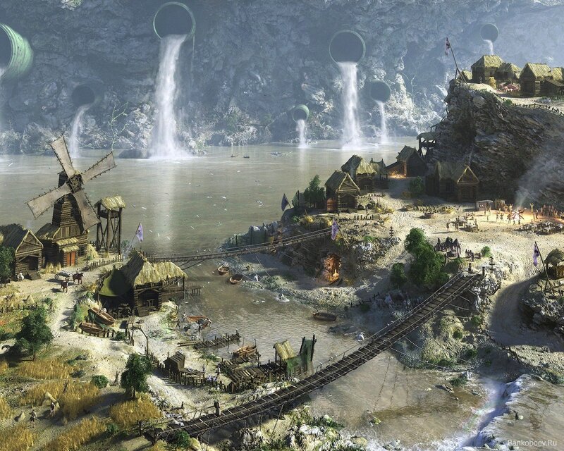 Village by the waterfall
