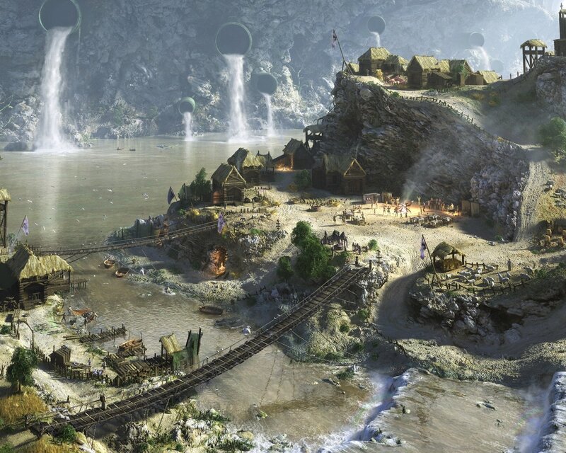 village by the waterfall