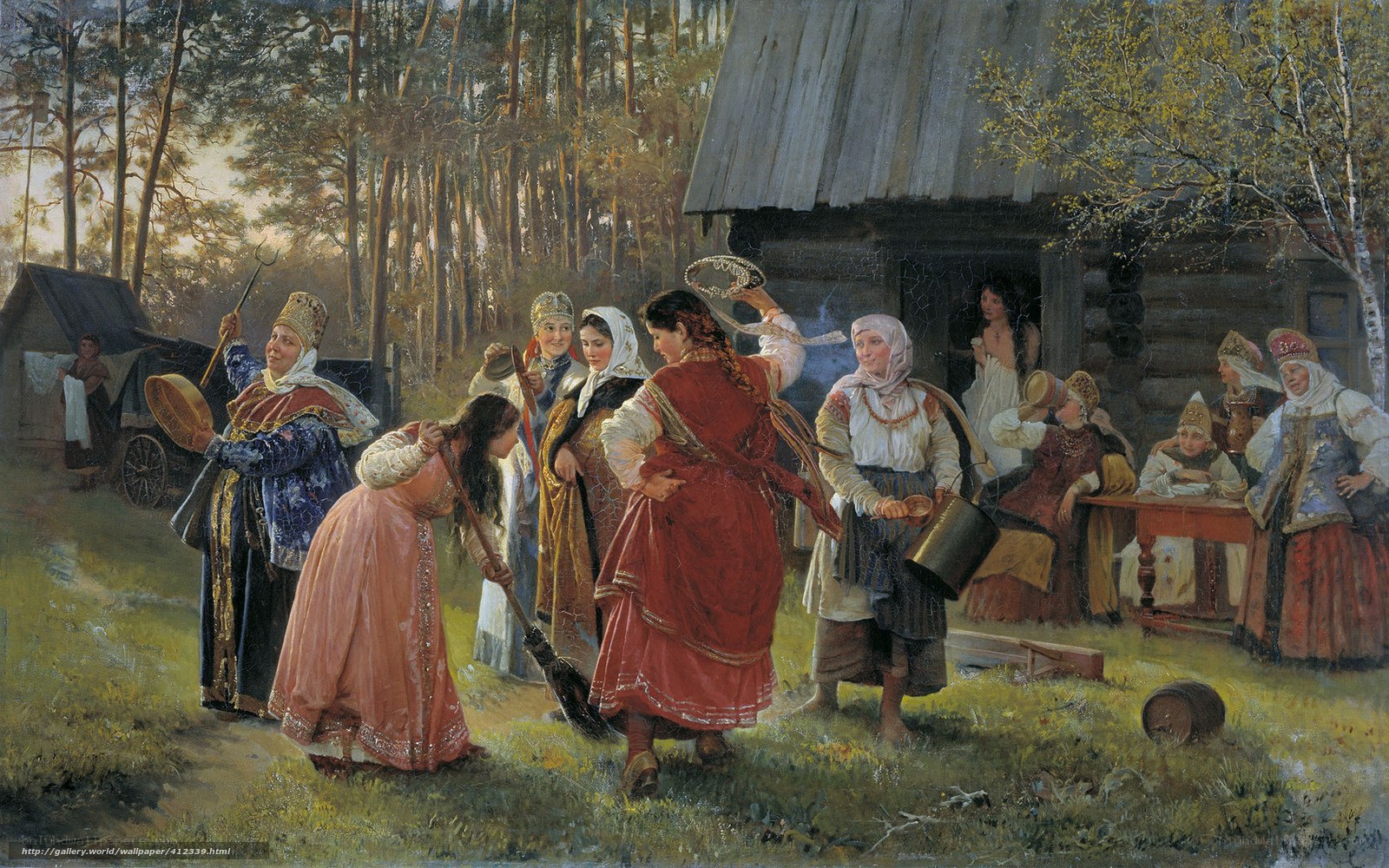 Village celebration scene