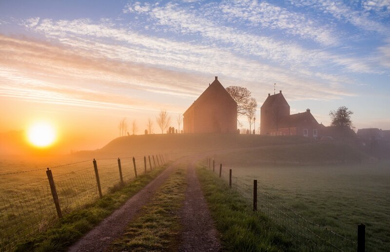 Village Church at Sunrise