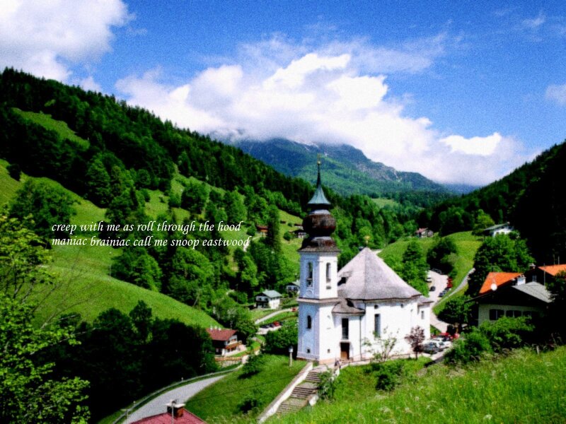 village church in alpine valley