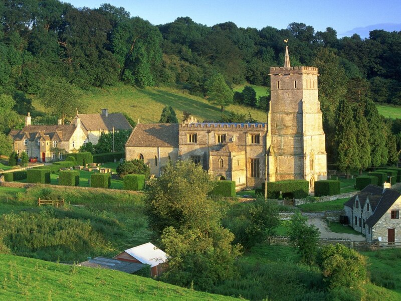 village church in english countryside