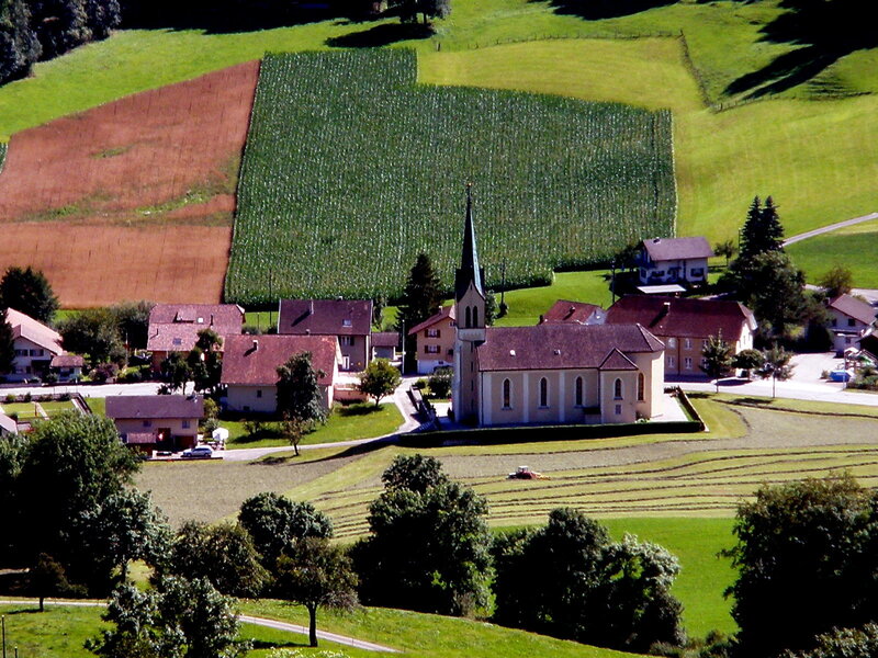 Village Church in Fields