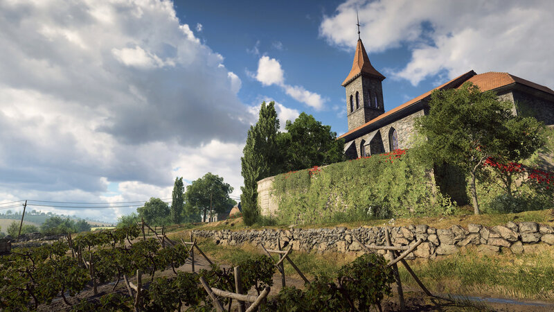 Village Church with Vineyard