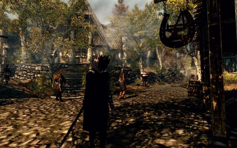 village cobblestone path