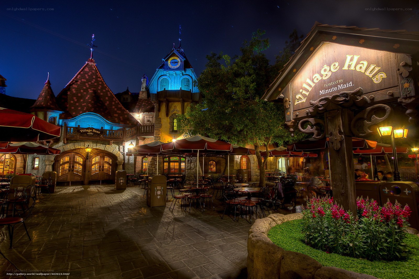 Village Haus at night