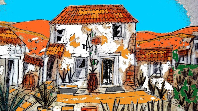 village house illustration