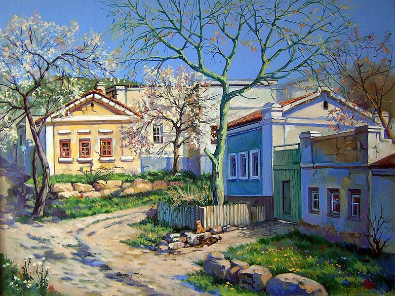 Village Houses and Trees