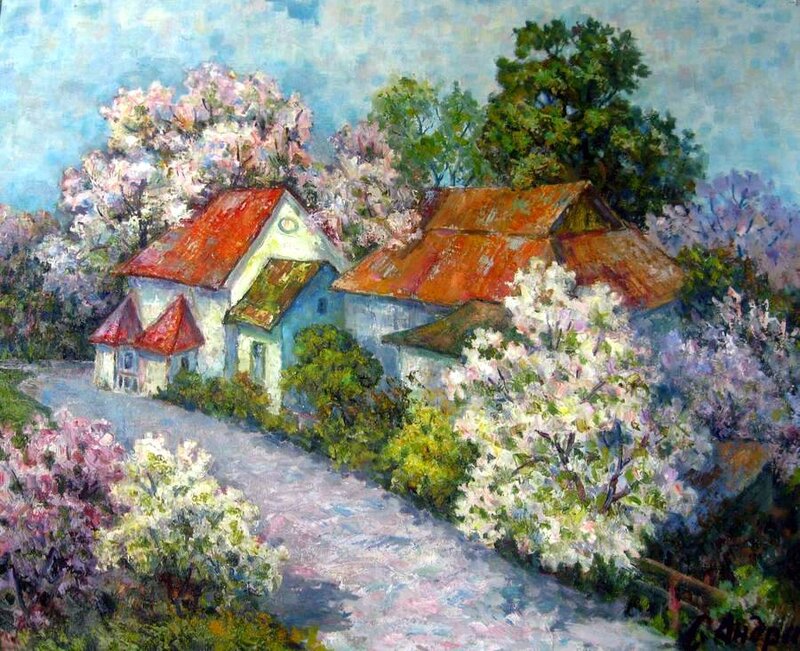 Village Houses in Spring