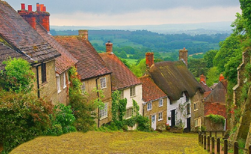 Village Houses on Hillside