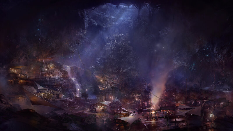 Village in a Cave — Purple