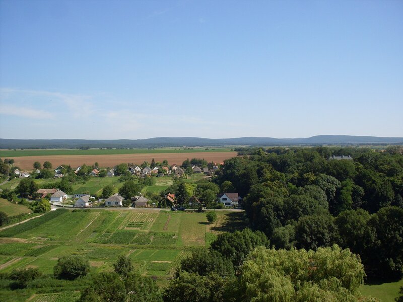 Village in a green valley