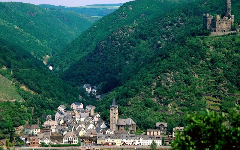 village in a green valley