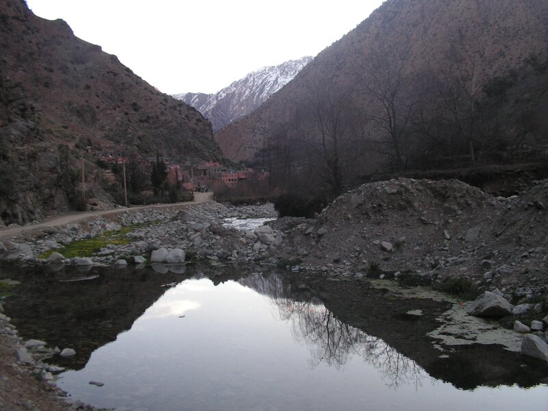 village in a mountain valley