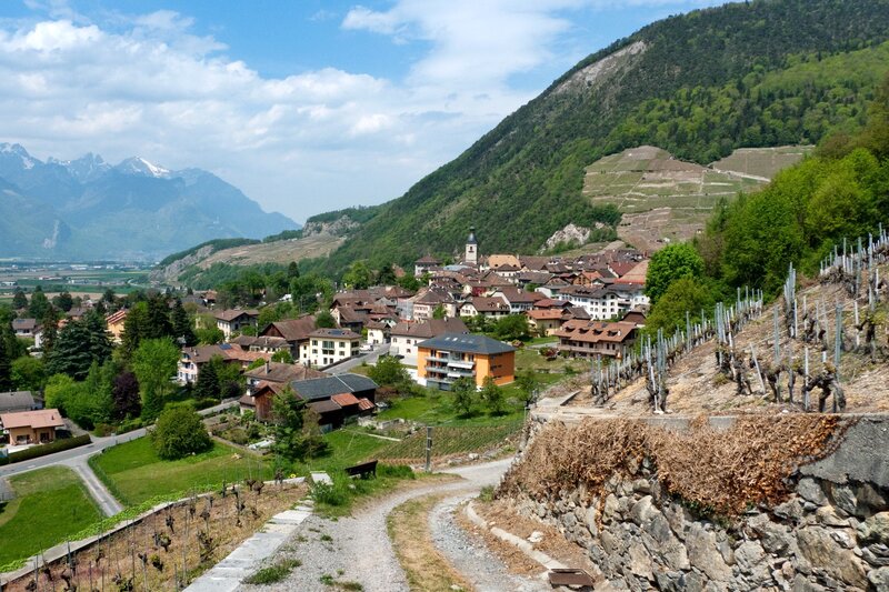 Village in a mountain valley