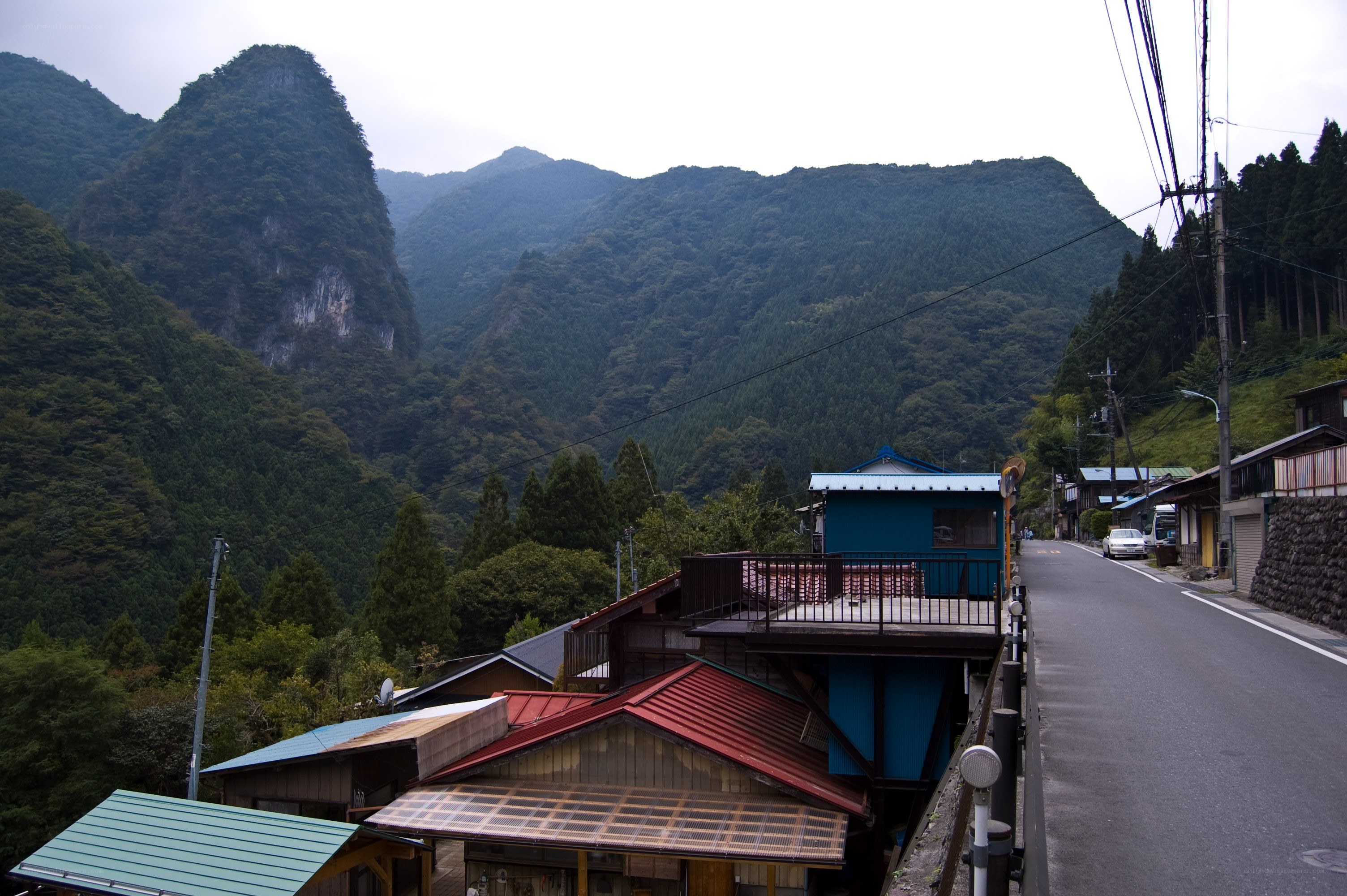 village in a mountain valley