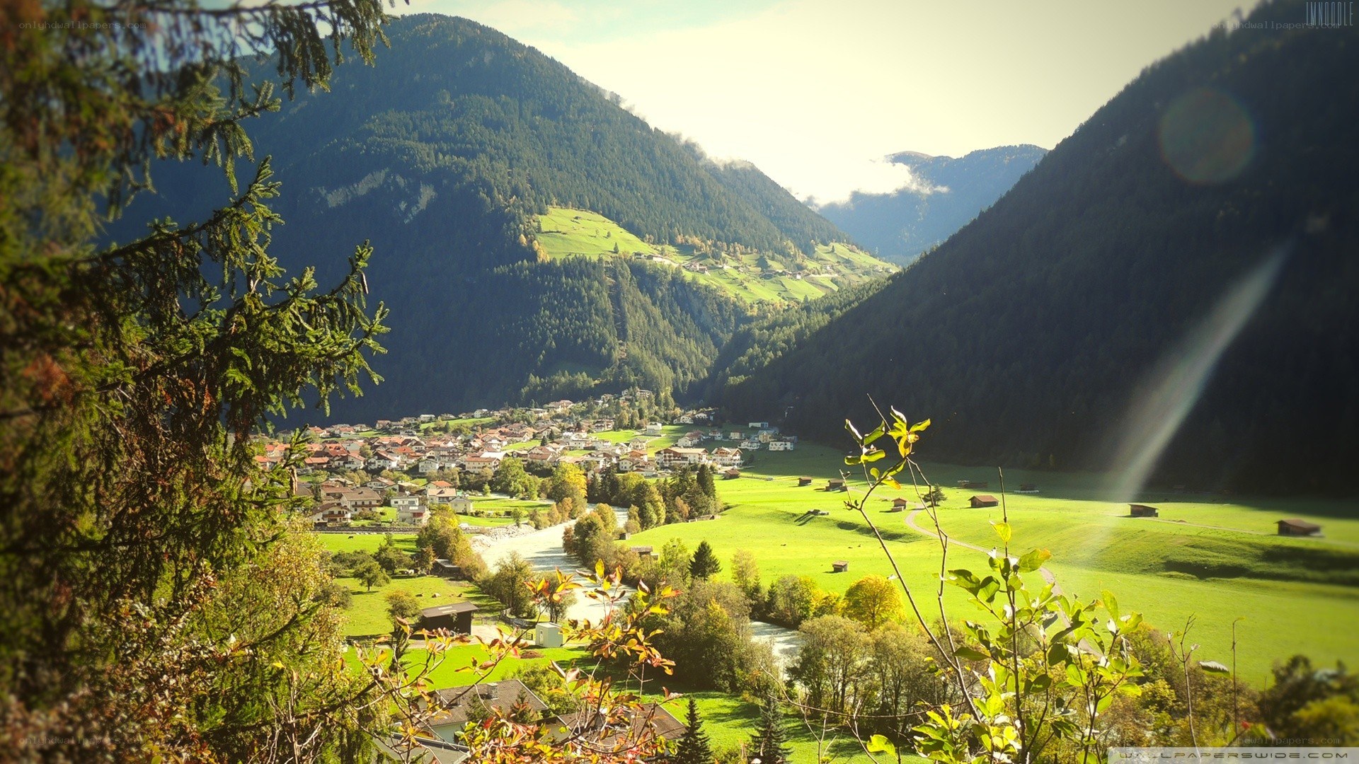 village in a mountain valley