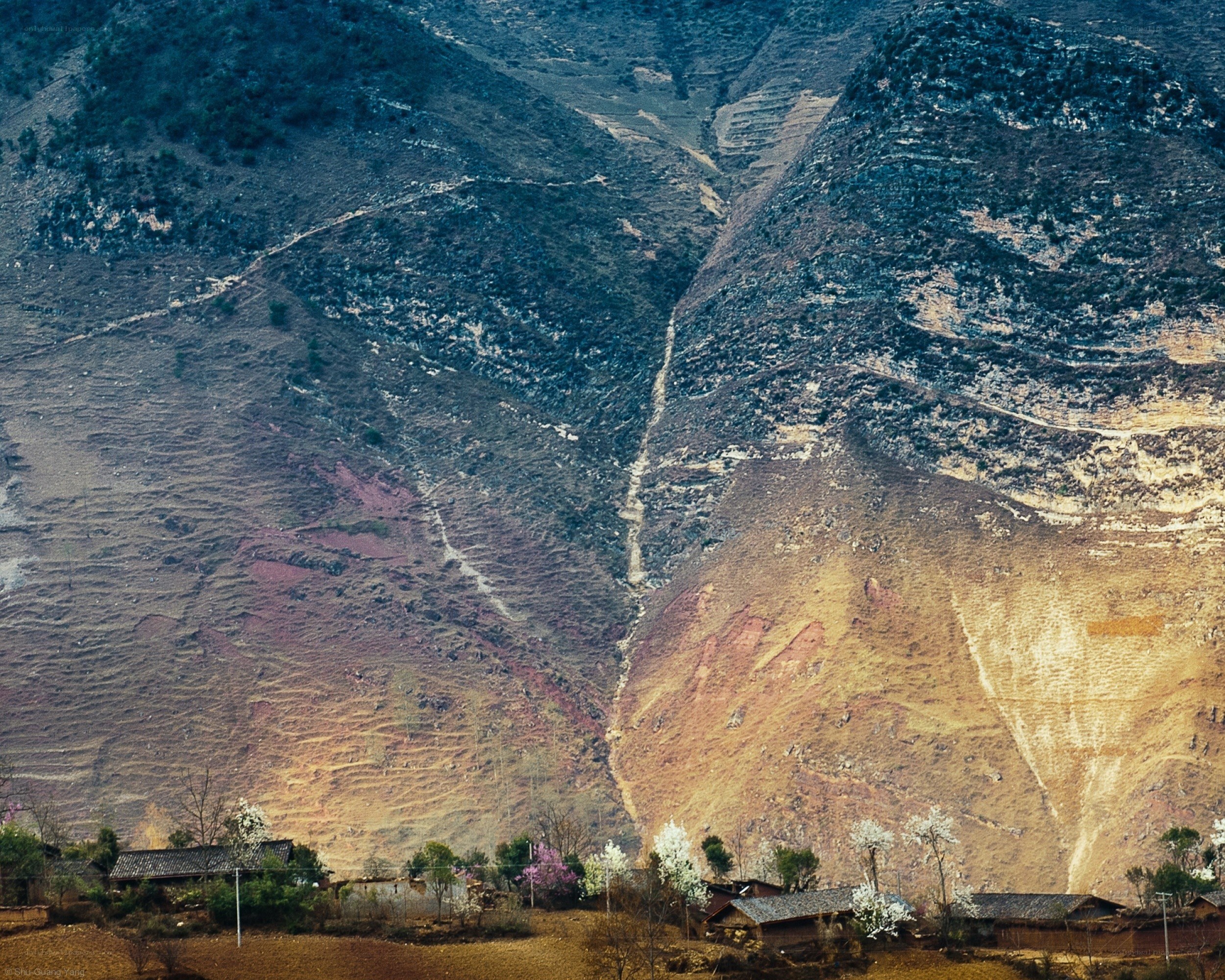 Village in a mountain valley