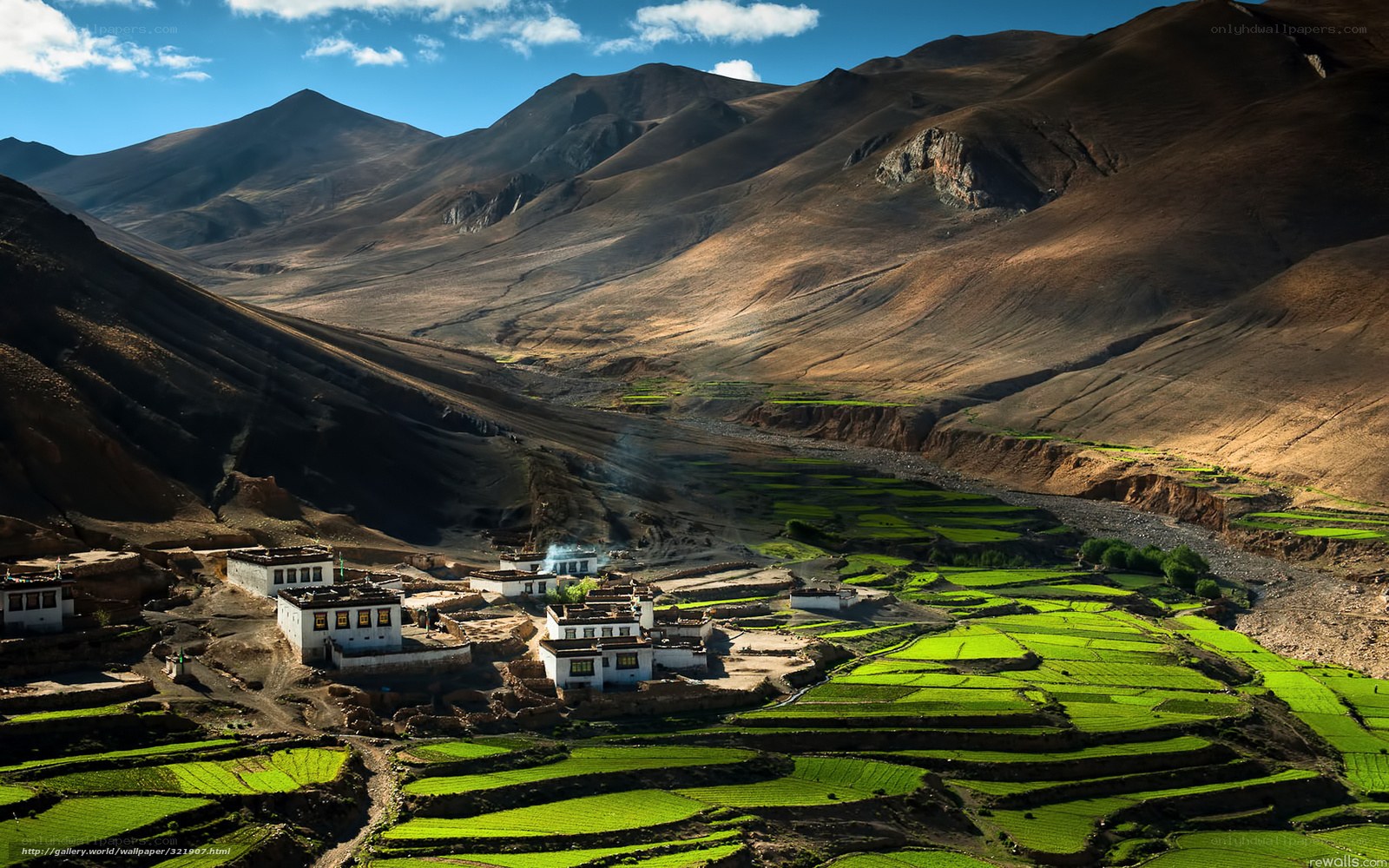 Village in a mountain valley