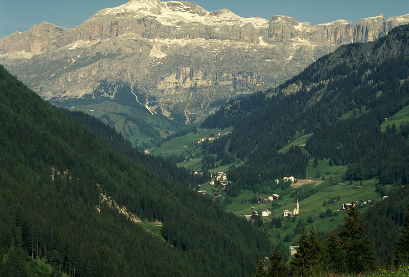 Village in a mountain valley
