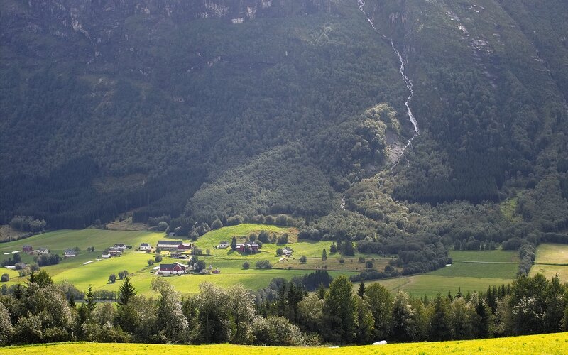 Village in a mountain valley