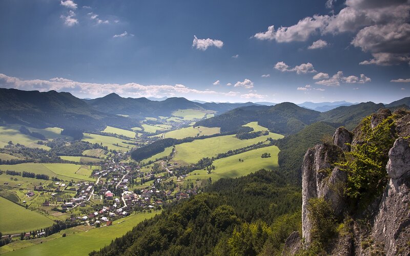 Village in a mountain valley
