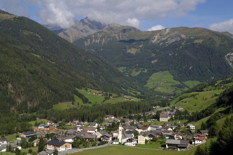 village in alpine valley