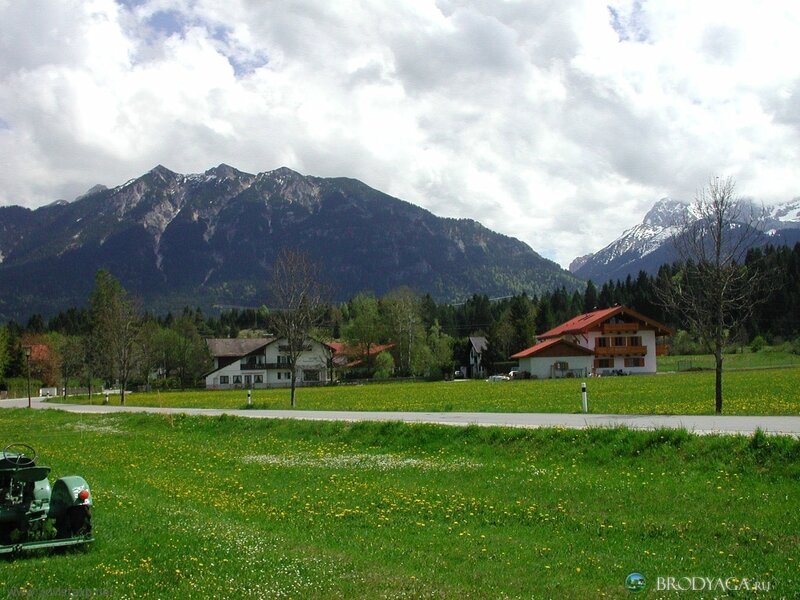village in alpine valley