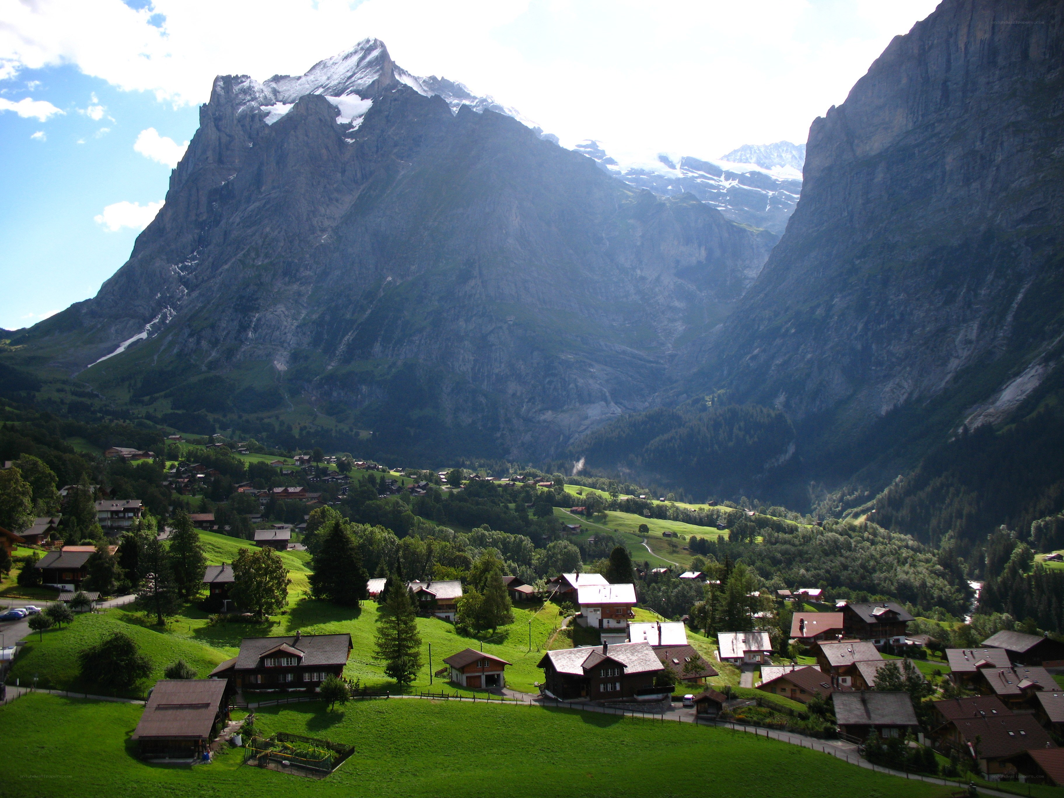 village in alpine valley