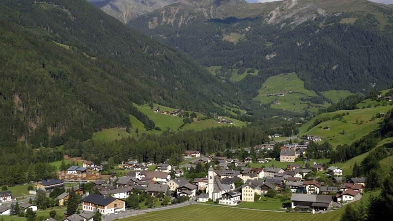 village in alpine valley