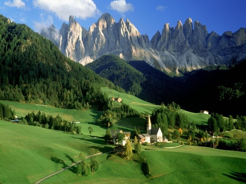 Village in Alpine Valley — White