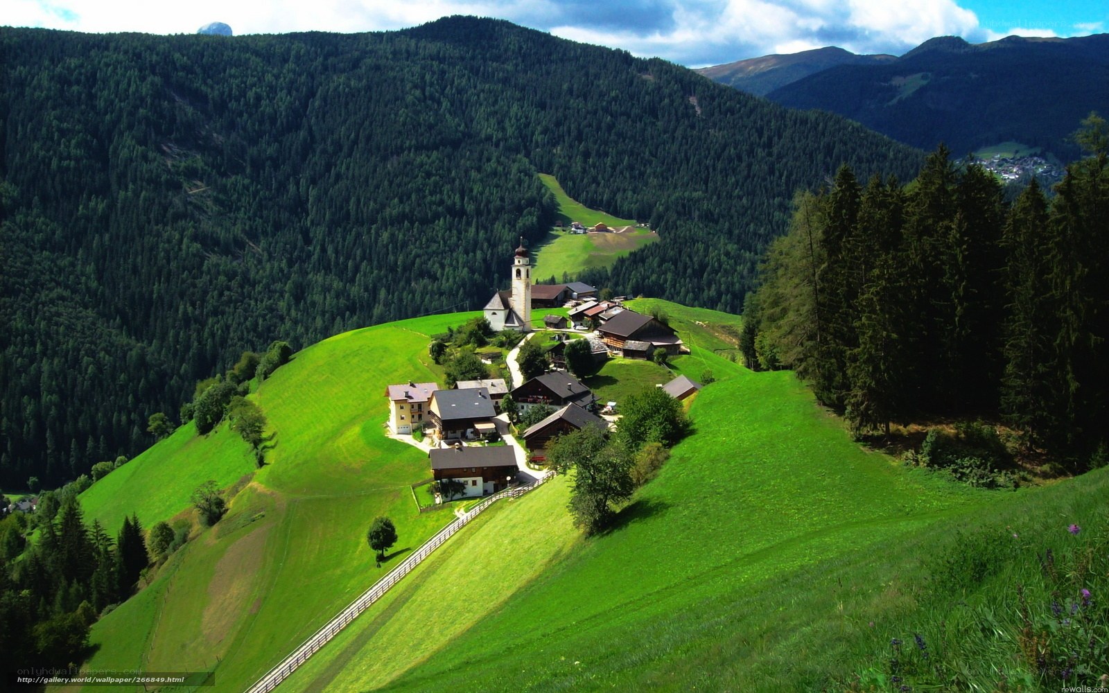 village in alpine valley