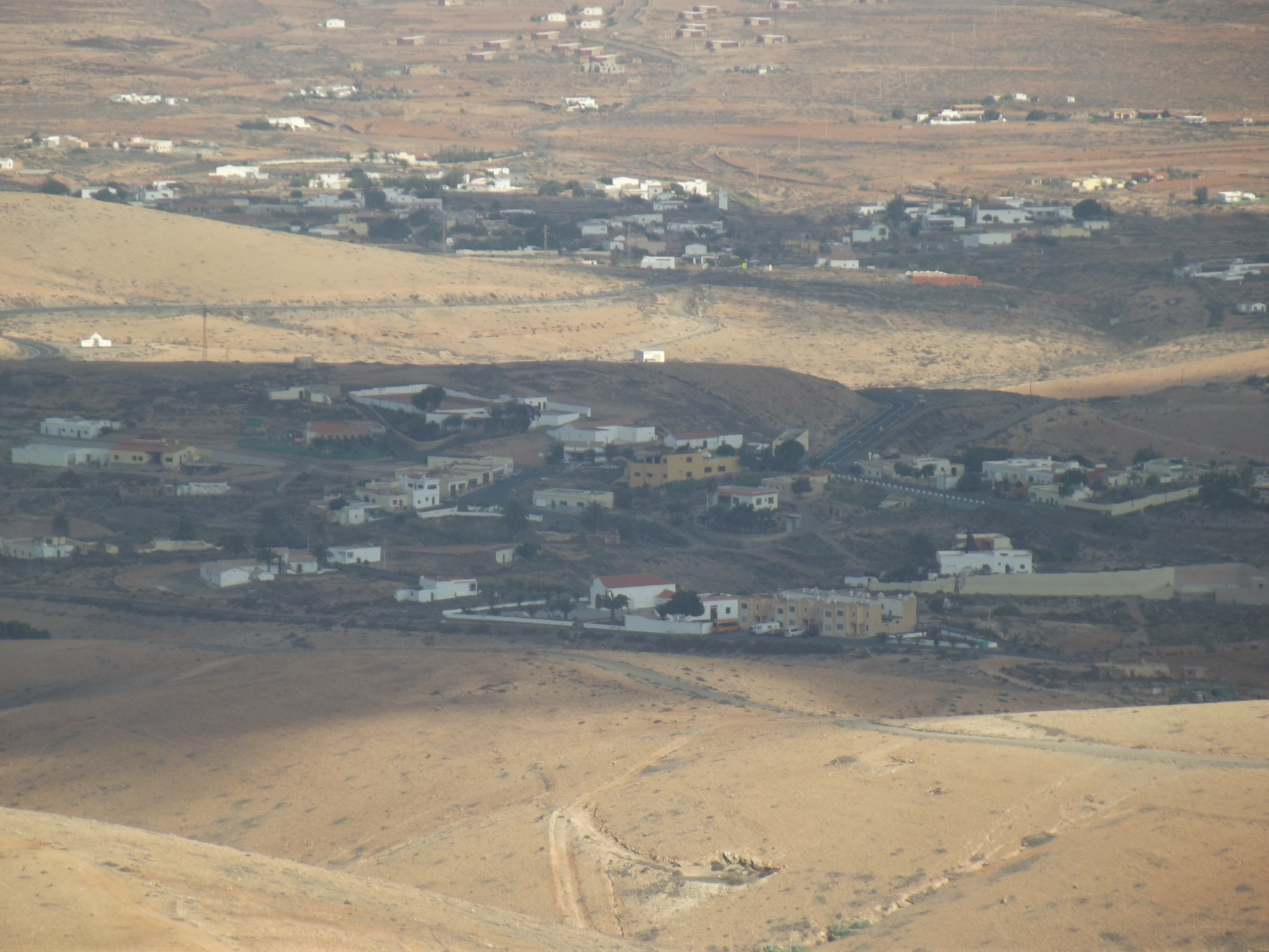 village in arid landscape