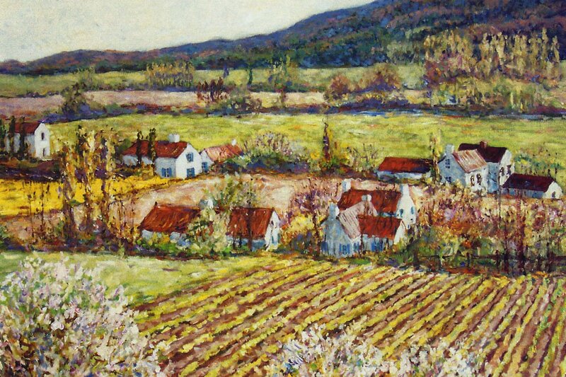 Village in Autumn Landscape — Green