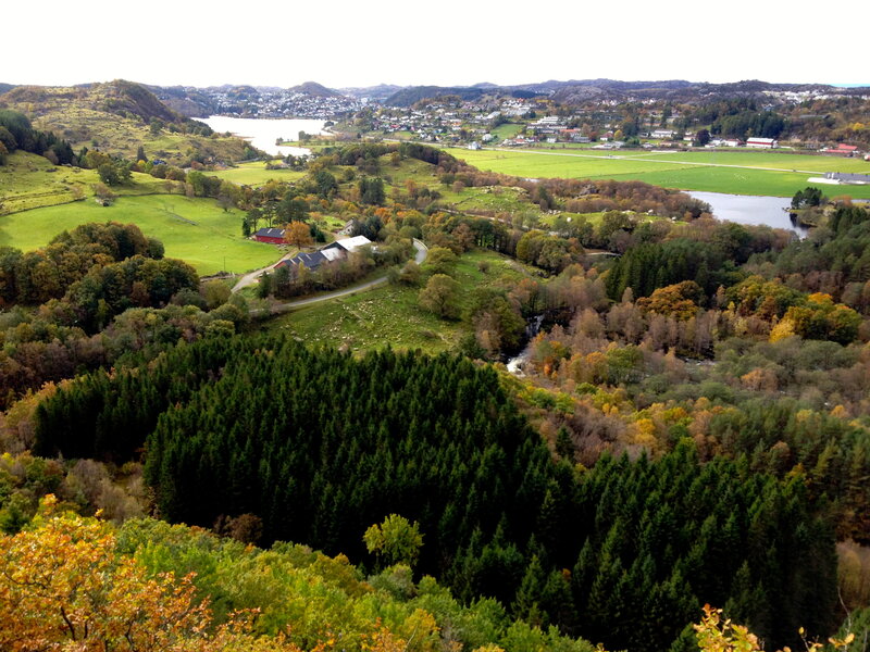 Village in Autumn Landscape