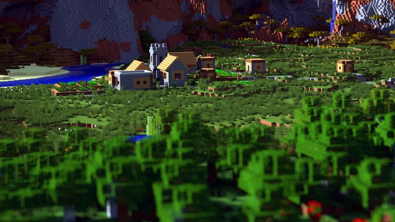 Village in Blocky Landscape