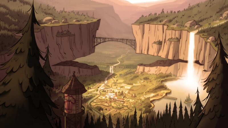 Village in Canyon — Brown