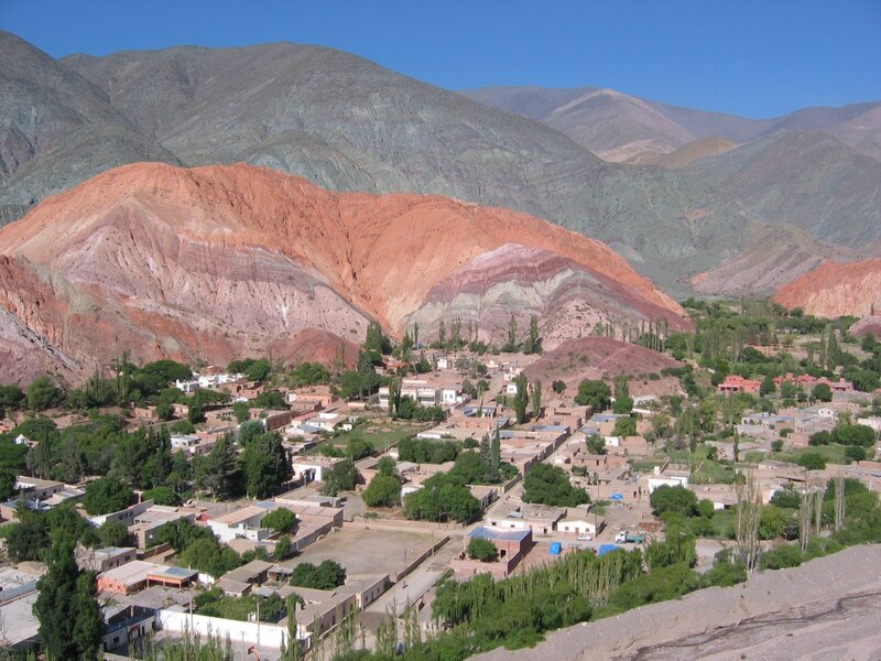 village in colorful mountains