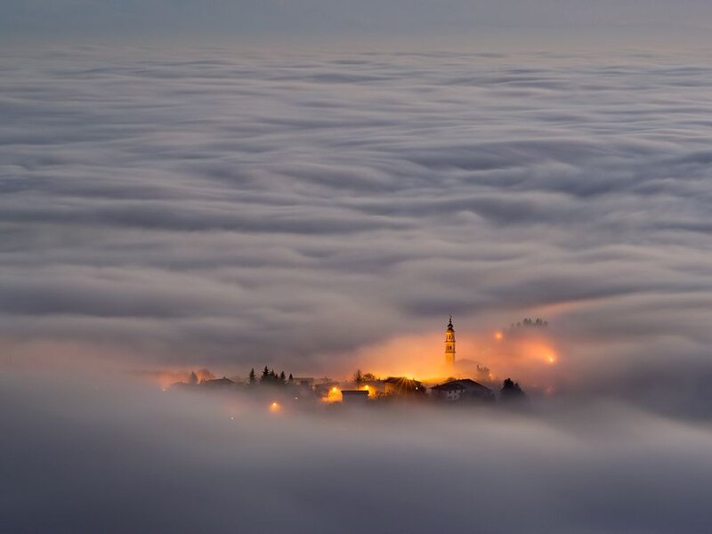 Village in Fog