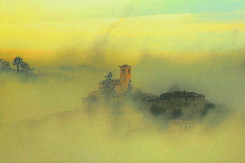 Village in Fog — Yellow