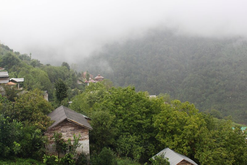 Village in Foggy Mountains