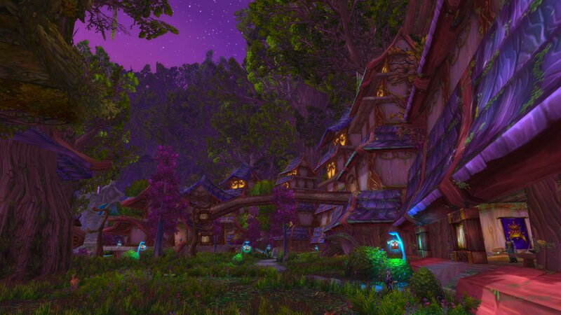 Village in Forest — Purple