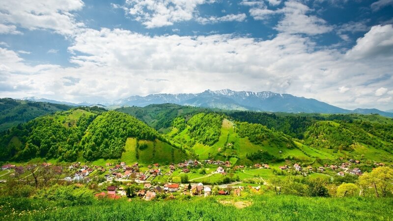village in green hills