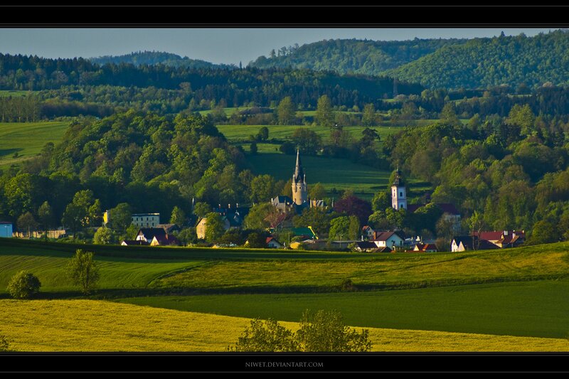 village in green hills
