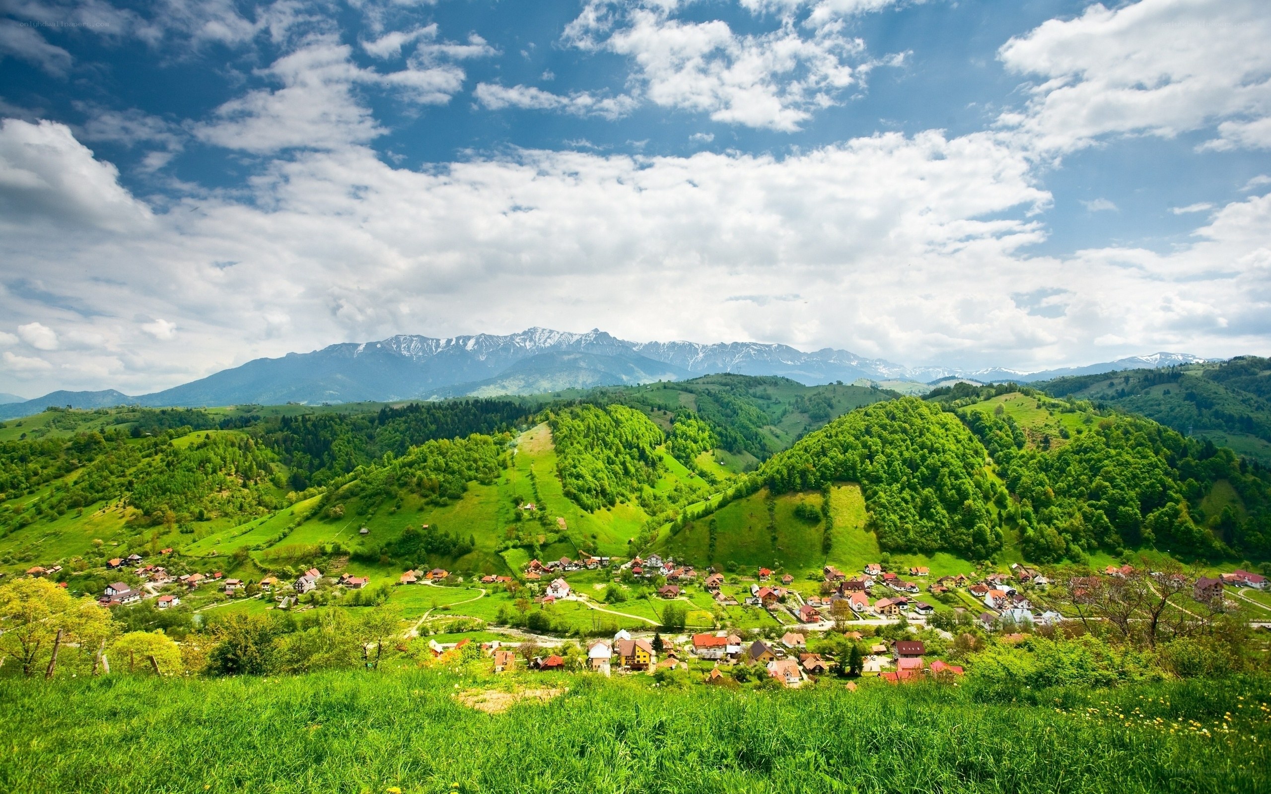 Village in green mountains